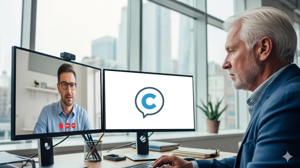 Sales agent talking to client with AI Agent loaded in sales execution platform