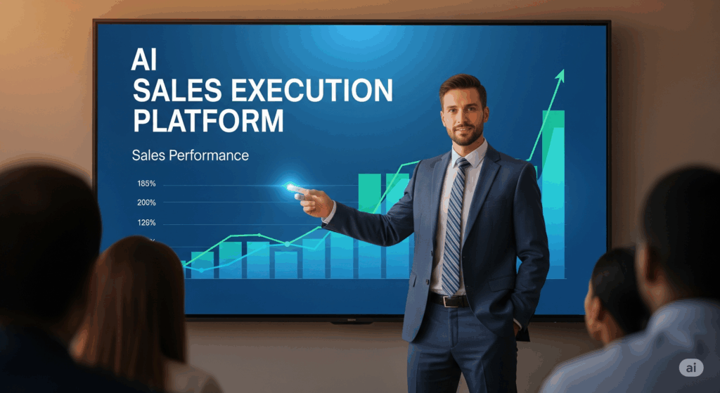 sales leader presenting with a sales execution platform