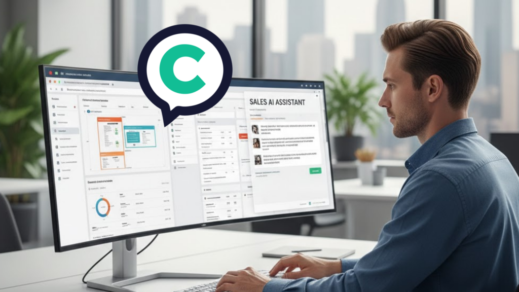 A sales rep using Captivate Athena with a CRM
